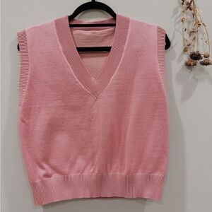 Pink Sleeveless Knit Top
